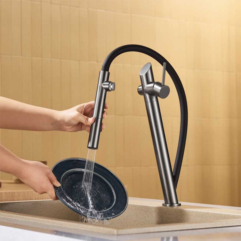 Boelon Brass Magnetic Swivel Pull-Out Kitchen Faucet