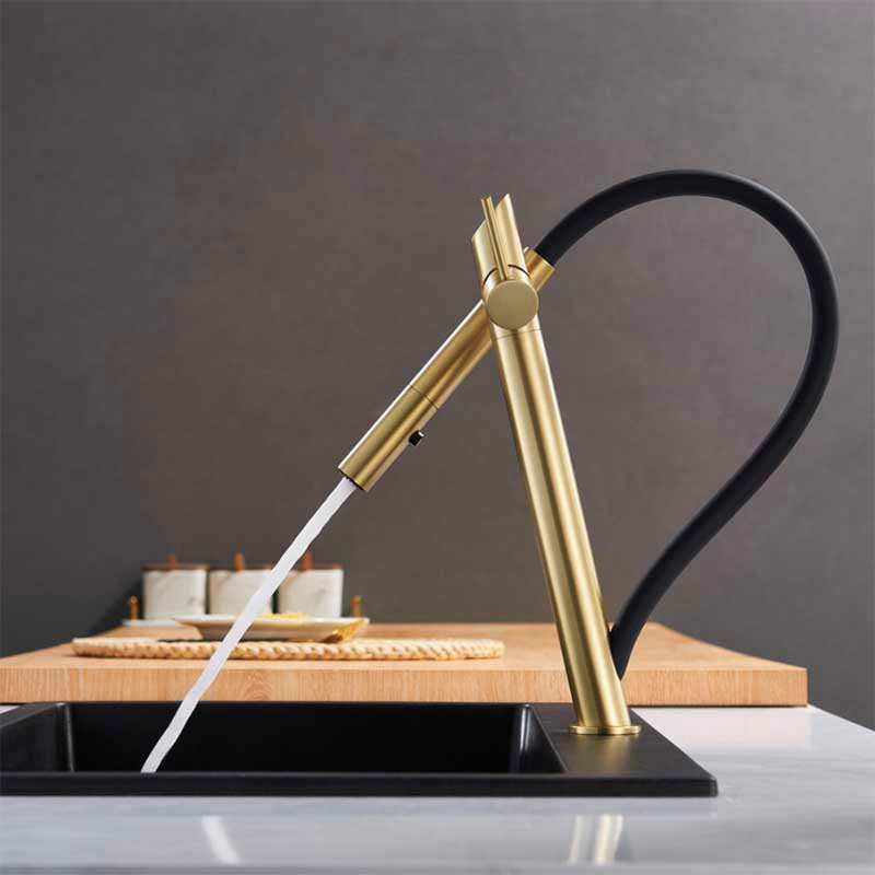 Boelon Brass Magnetic Swivel Pull-Out Kitchen Faucet