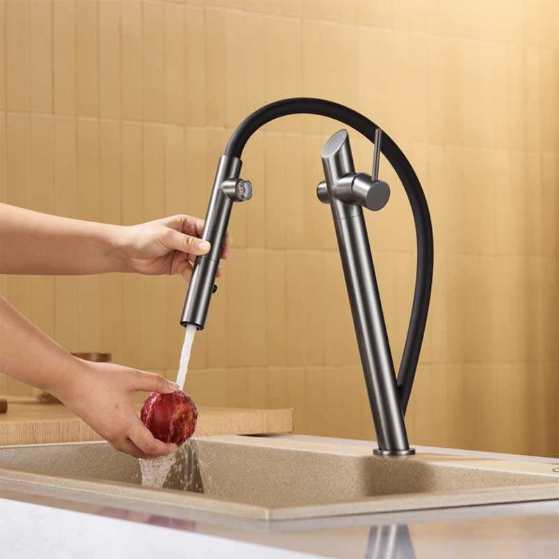 Boelon Brass Magnetic Swivel Pull-Out Kitchen Faucet