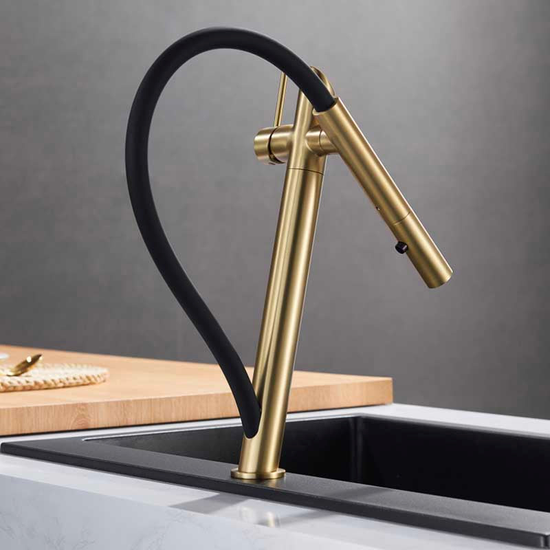 Boelon Brass Magnetic Swivel Pull-Out Kitchen Faucet