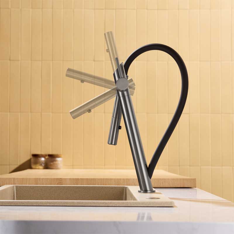 Boelon Brass Magnetic Swivel Pull-Out Kitchen Faucet
