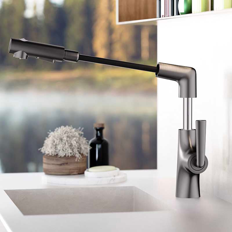 Boelon Brass Pull-Out Basin Faucet with Adjustable Height
