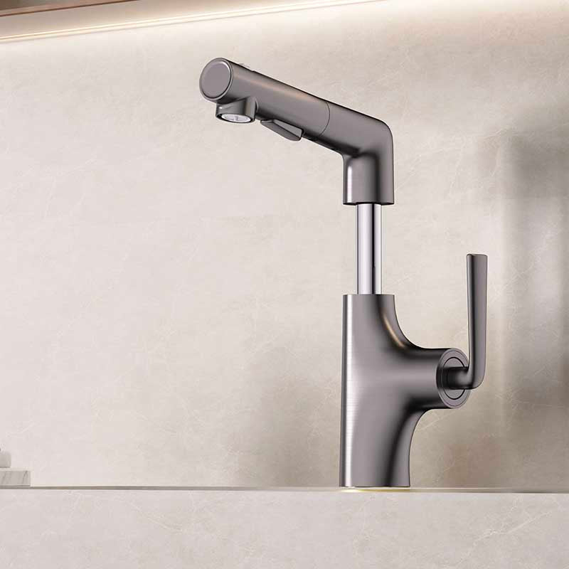 Boelon Brass Pull-Out Basin Faucet with Adjustable Height