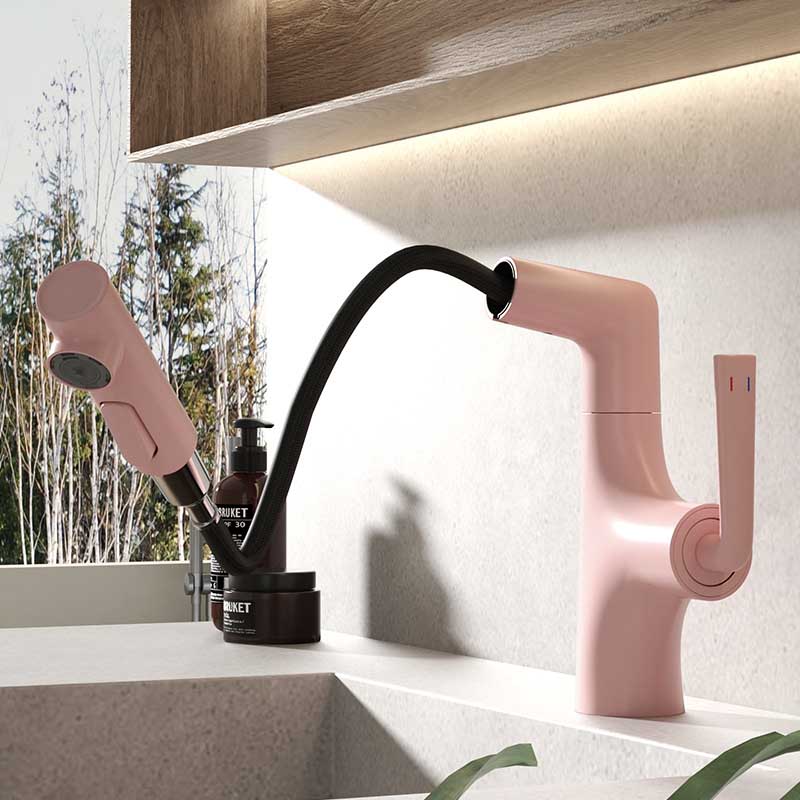 Boelon Brass Pull-Out Basin Faucet with Adjustable Height