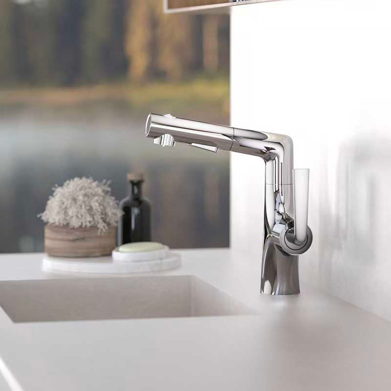 Boelon Brass Pull-Out Basin Faucet with Adjustable Height
