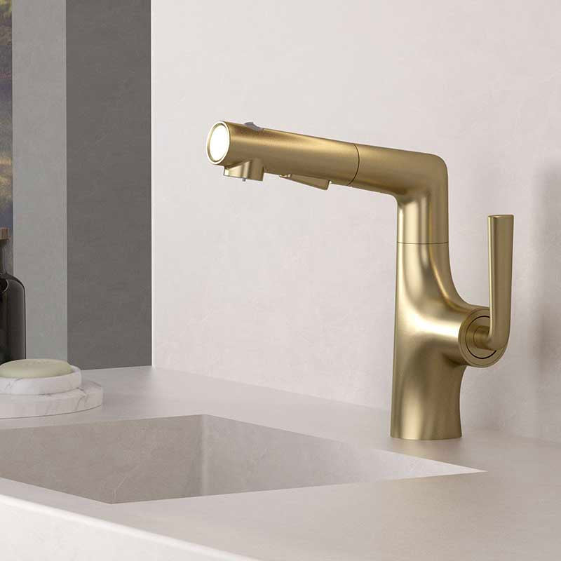 Boelon Brass Pull-Out Basin Faucet with Adjustable Height