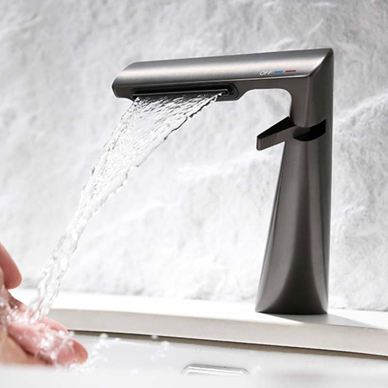 Boelon Creative Z-Style Bathroom Sink Faucet with Hot and Cold Waterfall Flow