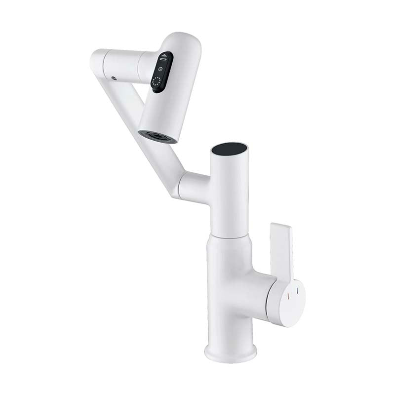Boelon Full-Brass LED Display Basin Faucet with 360° Swivel Arm