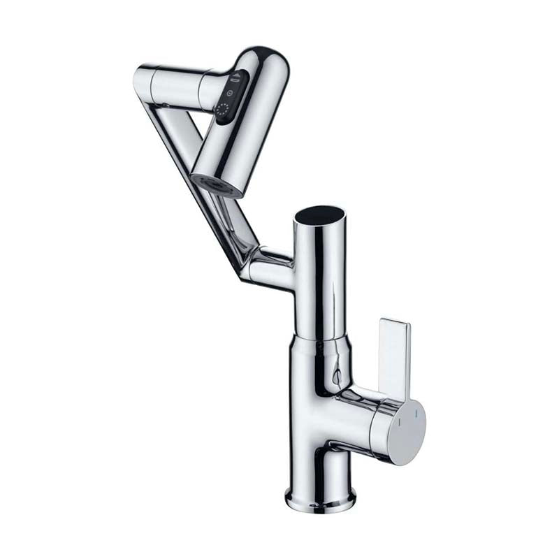 Boelon Full-Brass LED Display Basin Faucet with 360° Swivel Arm