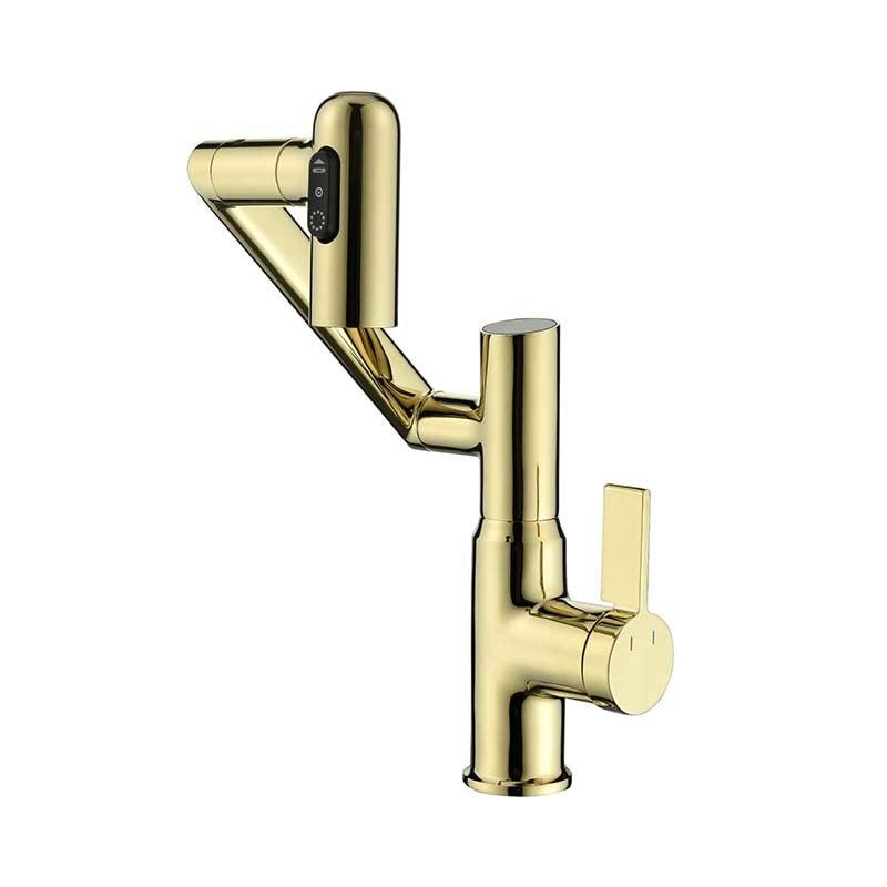 Boelon Full-Brass LED Display Basin Faucet with 360° Swivel Arm