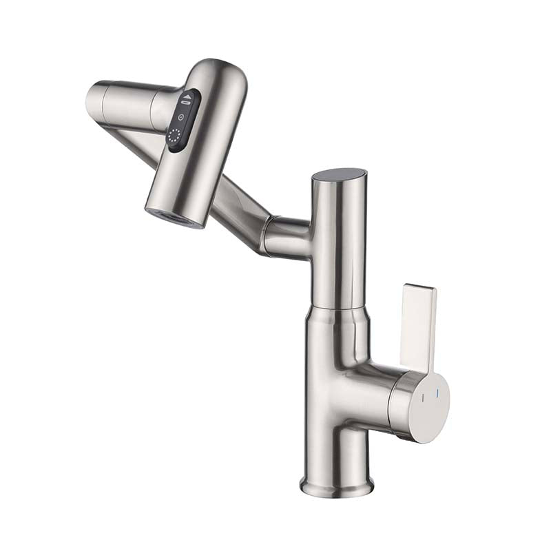 Boelon Full-Brass LED Display Basin Faucet with 360° Swivel Arm