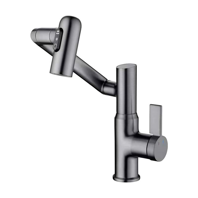Boelon Full-Brass LED Display Basin Faucet with 360° Swivel Arm