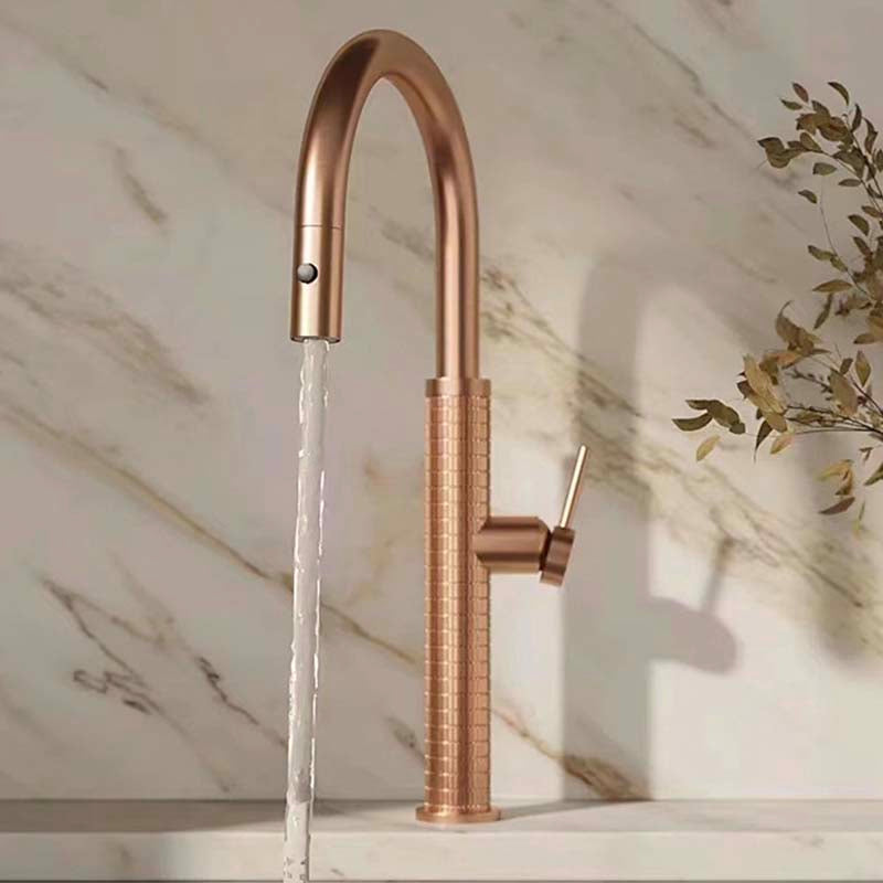 Boelon Luxury Solid Brass Pull-Out Kitchen Faucet with 360° Swivel