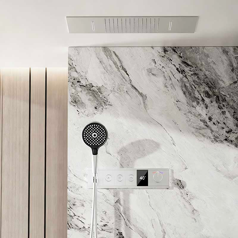 Boelon Minimalist Concealed Shower System with LED Display and Wide Rainfall Panel