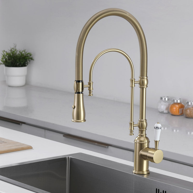 Boelon Antique Solid Brass Kitchen Faucet