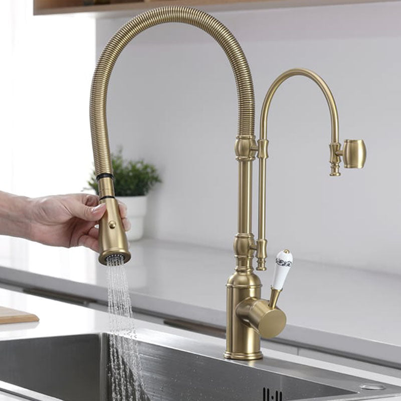 Boelon Antique Solid Brass Kitchen Faucet