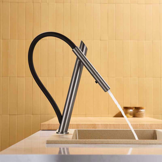 Boelon Brass Magnetic Swivel Pull-Out Kitchen Faucet