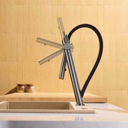 Boelon Brass Magnetic Swivel Pull-Out Kitchen Faucet