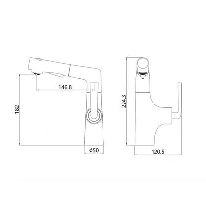 Boelon Brass Pull-Out Basin Faucet with Adjustable Height