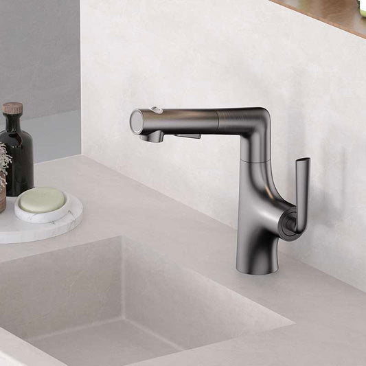 Boelon Brass Pull-Out Basin Faucet with Adjustable Height