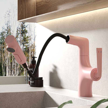 Boelon Brass Pull-Out Basin Faucet with Adjustable Height