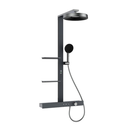 Boelon Brass Shower System with Digital Display and Oversized Storage Shelf