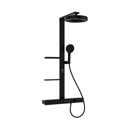 Boelon Brass Shower System with Digital Display and Oversized Storage Shelf