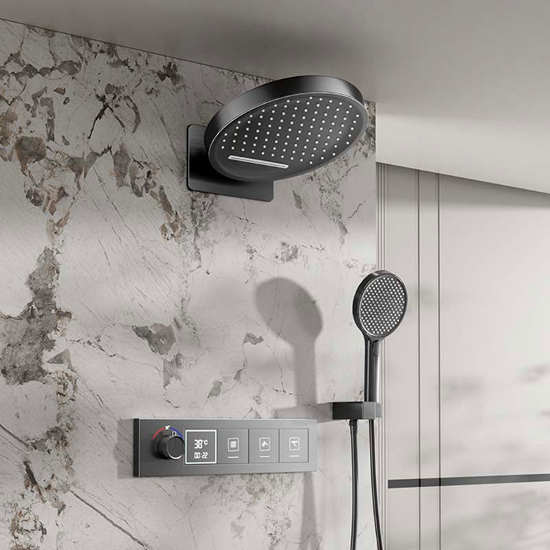 Boelon Built-in Shower System with LED Display and Rainfall Waterfall Overhead Shower