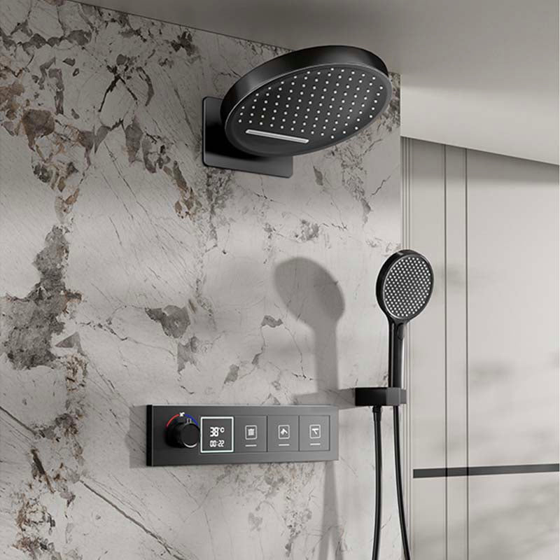 Boelon Built-in Shower System with LED Display and Rainfall Waterfall Overhead Shower