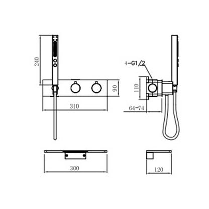 Boelon Concealed Waterfall Bathtub Faucet