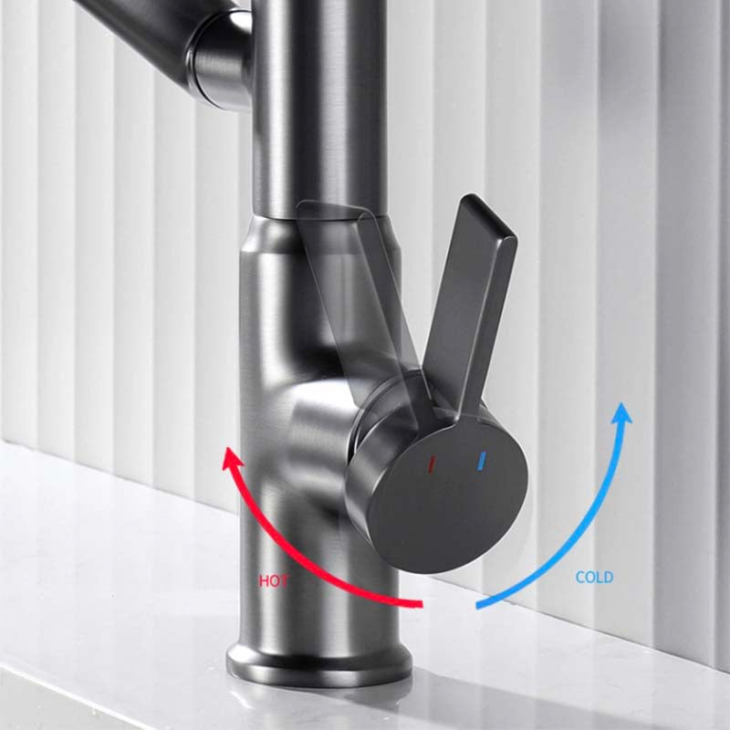 Boelon Full-Brass LED Display Basin Faucet with 360° Swivel Arm