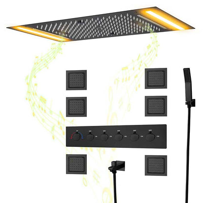 Boelon LED Rainfall Shower System with Integrated Speaker