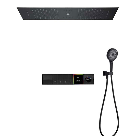 Boelon Luxury Black Concealed LED Music Rain Shower System