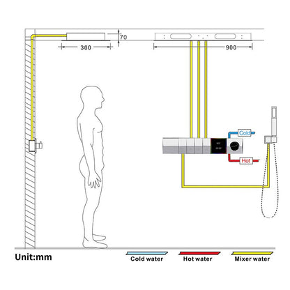 Boelon Luxury Black Concealed LED Music Rain Shower System