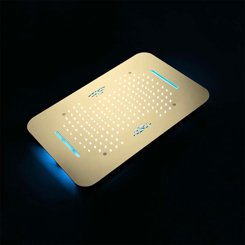 Boelon Luxury Concealed LED Shower System with Bluetooth Speaker and Storage Shelf