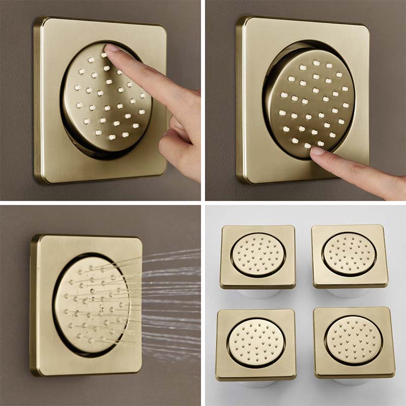 Boelon Luxury Concealed LED Shower System with Bluetooth Speaker and Storage Shelf