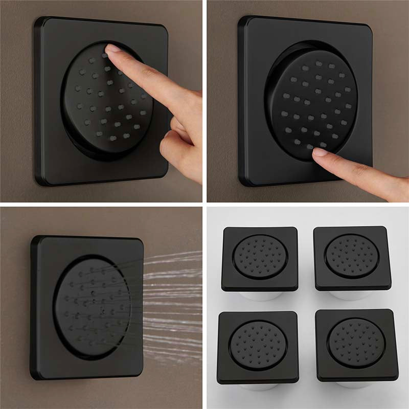 Boelon Luxury Concealed LED Shower System with Bluetooth Speaker and Storage Shelf