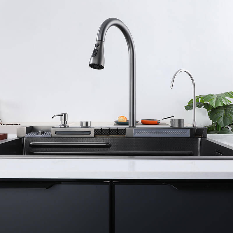 Boelon Luxury Kitchen Sink with Digital Display and Waterfall Design