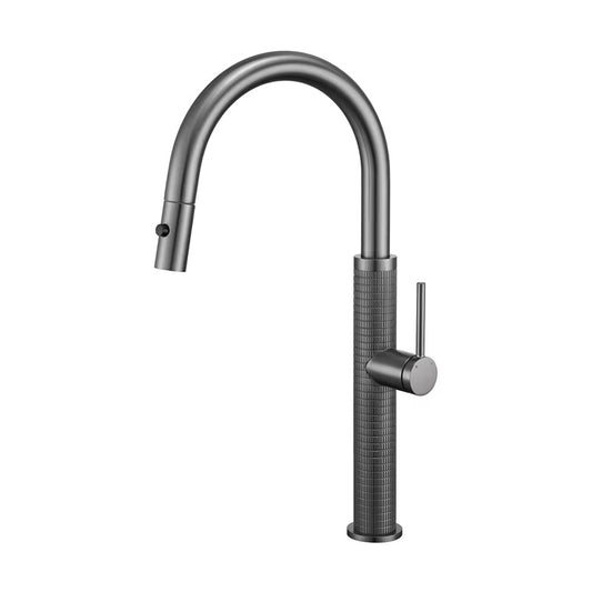 Boelon Luxury Solid Brass Pull-Out Kitchen Faucet with 360° Swivel