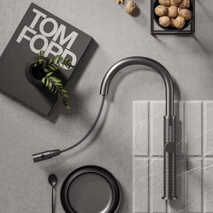 Boelon Luxury Solid Brass Pull-Out Kitchen Faucet with 360° Swivel