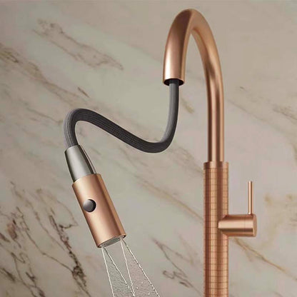 Boelon Luxury Solid Brass Pull-Out Kitchen Faucet with 360° Swivel