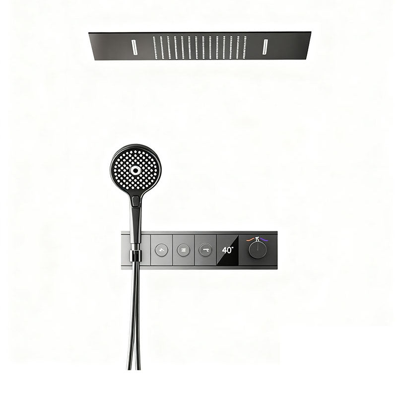 Boelon Minimalist Concealed Shower System with LED Display and Wide Rainfall Panel