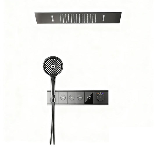 Boelon Minimalist Concealed Shower System with LED Display and Wide Rainfall Panel