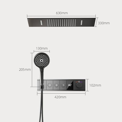 Boelon Minimalist Concealed Shower System with LED Display and Wide Rainfall Panel