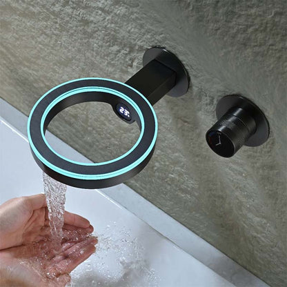 Boelon Ring-Design LED Digital Waterfall Basin Faucet