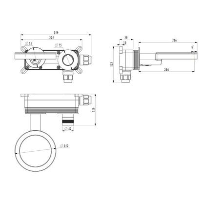 Boelon Ring-Design LED Digital Waterfall Basin Faucet