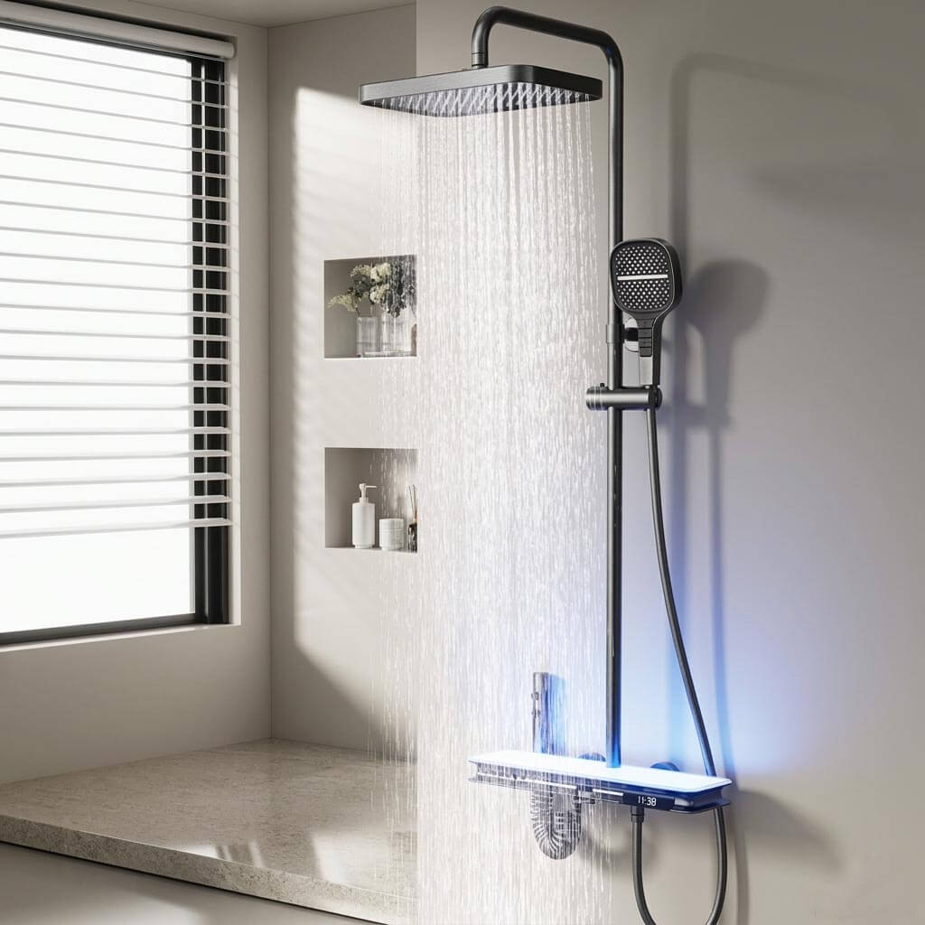 Shower Column with Body Jets Rainfall Shower and Ambient LED