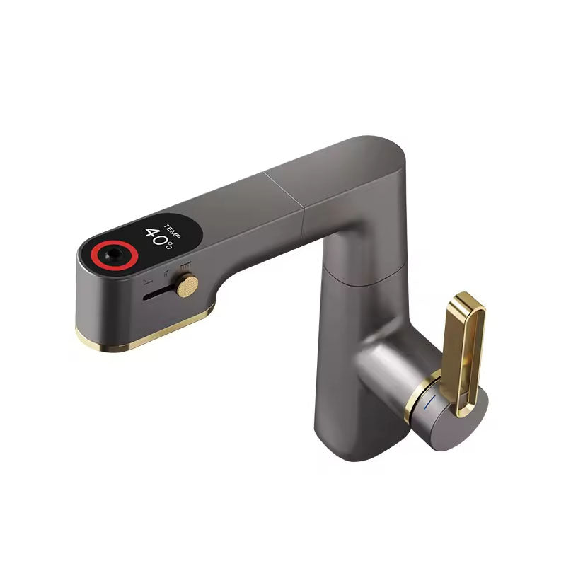 Boelon Solid Brass Digital Basin Faucet with Pull-Out Nozzle