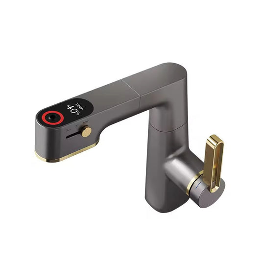 Boelon Solid Brass Digital Basin Faucet with Pull-Out Nozzle
