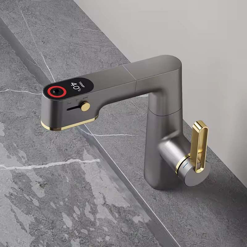 Boelon Solid Brass Digital Basin Faucet with Pull-Out Nozzle